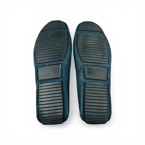 Mercanti Fiorentini Horsebit Driver Moccasins Navy Suede Driving Loafers Size 12 - Picture 2 of 9